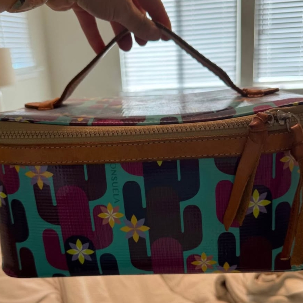 Consuela Cactus Print Bag with Leather Accents